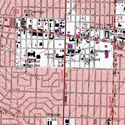 Topographic Map of Arrowhead Plaza, NM