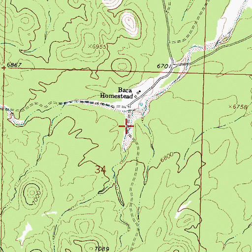 Topographic Map of Baca Homes Water Well, NM