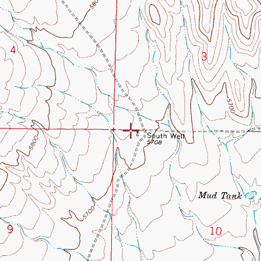 Topographic Map of 10052 Water Well, NM