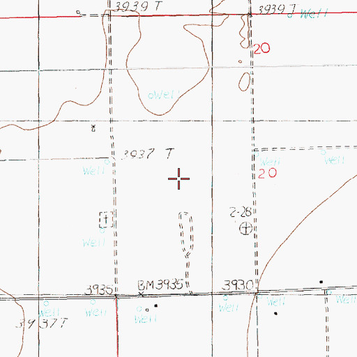Topographic Map of 11599 Water Well, NM