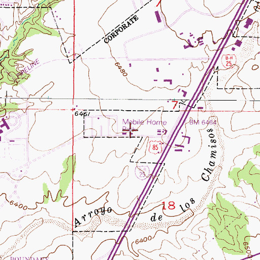 Topographic Map of Ocate Water Well, NM