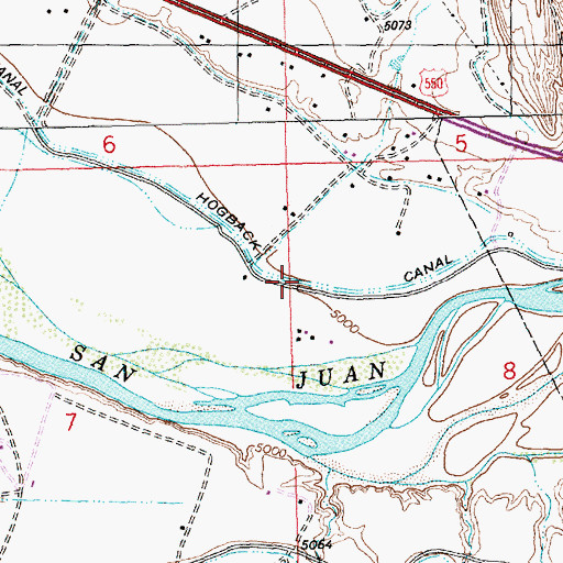 Topographic Map of Hogback Canal, NM