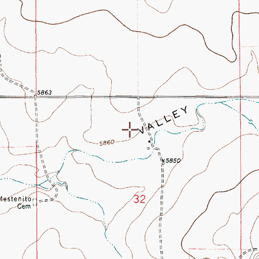 Topographic Map of Abernathy, NM