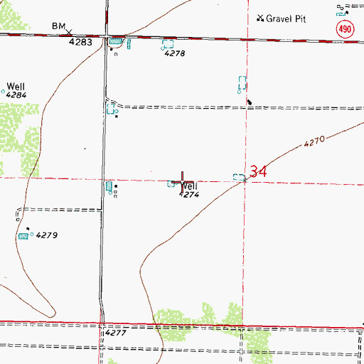 Topographic Map of 00528 Water Well, NM