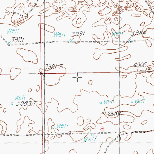 Topographic Map of 12197 Water Well, NM