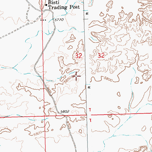 Topographic Map of Bisti Clinic, NM