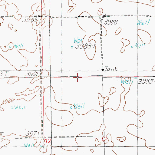 Topographic Map of 12192 Water Well, NM