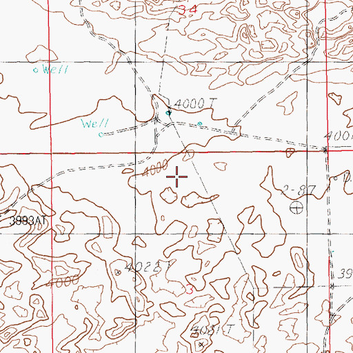 Topographic Map of 10845 Water Well, NM