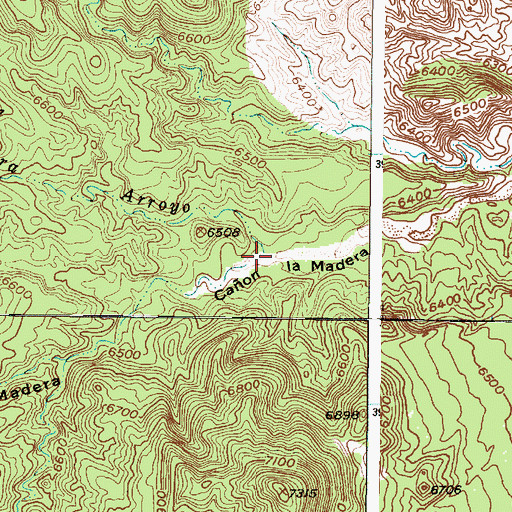 Topographic Map of La Madera Arroyo, NM