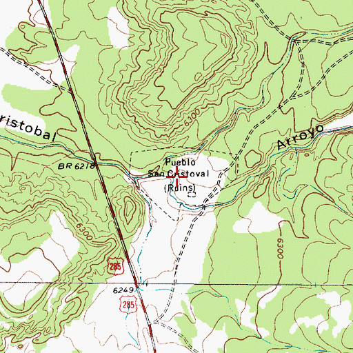 Topographic Map of Pueblo San Cristoval, NM