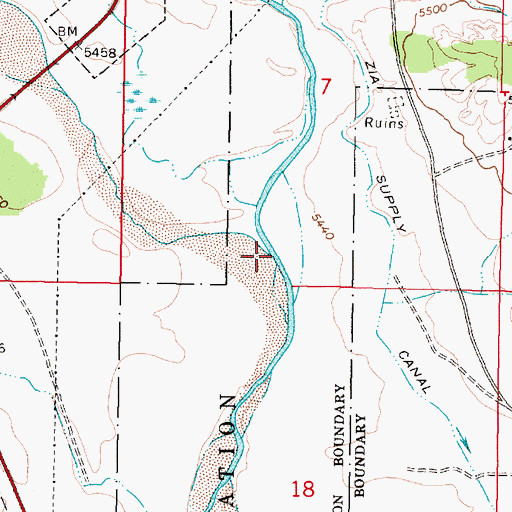 Topographic Map of Rio Salado, NM