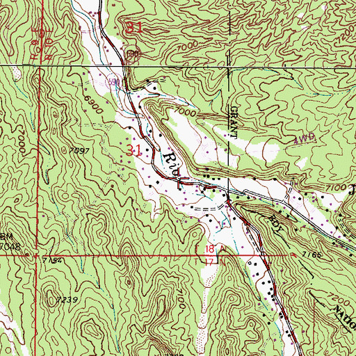 Topographic Map of Tesuque Creek, NM