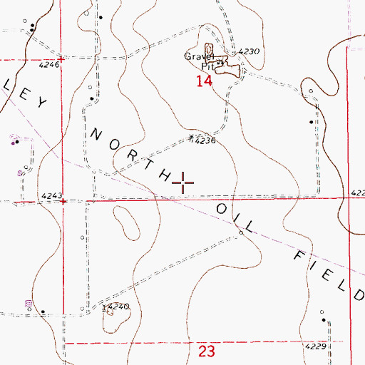 Topographic Map of Bagley North Oil Field, NM
