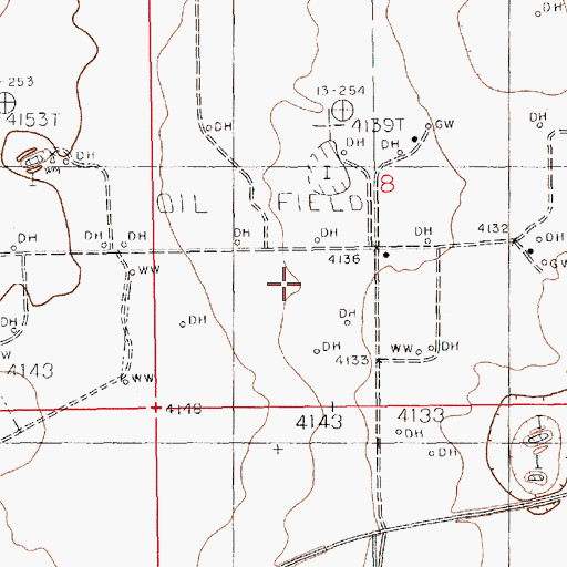 Topographic Map of Hume Oil Field, NM