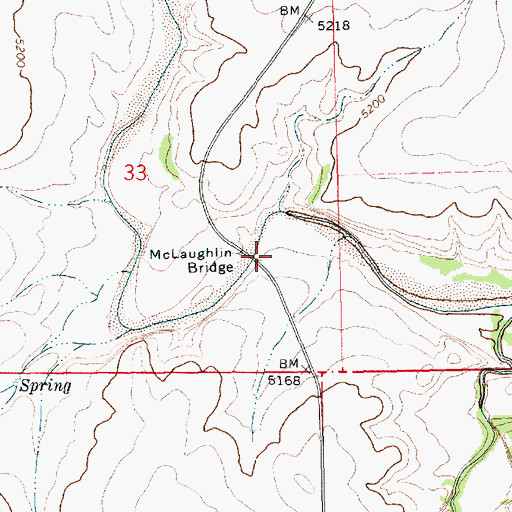 Topographic Map of McLaughlin Bridge, NM