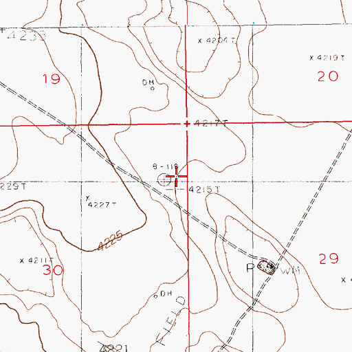 Topographic Map of South Saunders Oil Field, NM