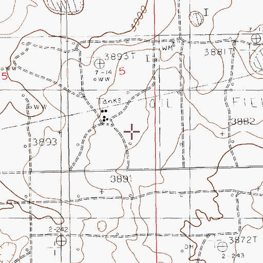 Topographic Map of West Lovington Oil Field, NM