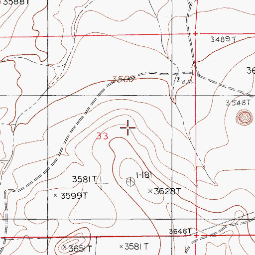 Topographic Map of Round Mountain, NM