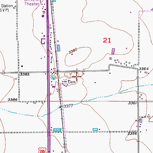 Topographic Map of 10405 Water Well, NM