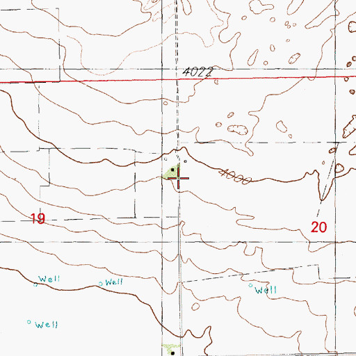 Topographic Map of Bruhn, NM