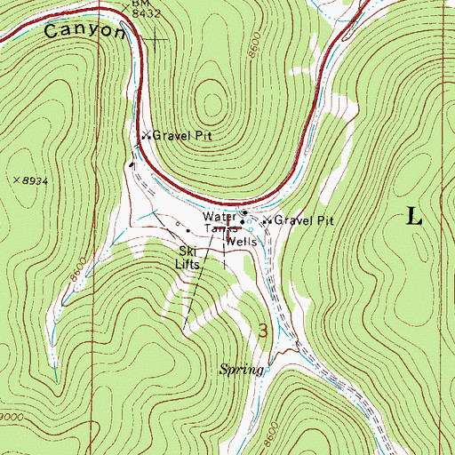 Topographic Map of Short Ski Trail, NM