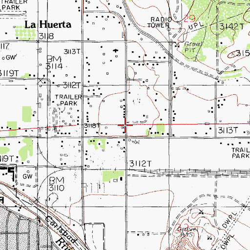 Topographic Map of 10205 Water Well, NM