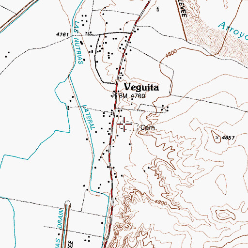 Topographic Map of Veguita Cemetery, NM