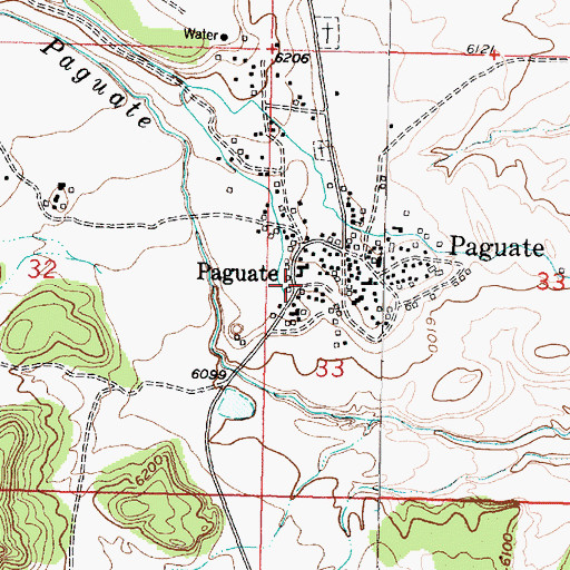 Topographic Map of Paguate Cemetery, NM
