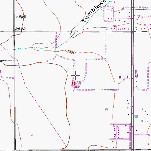Topographic Map of 10454 Water Well, NM