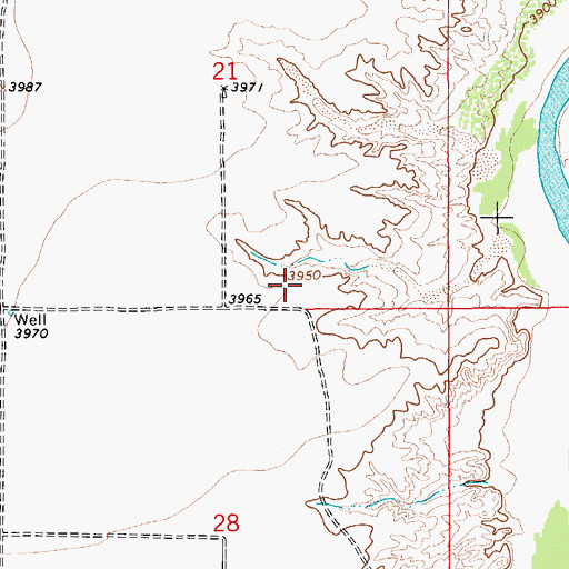 Topographic Map of 10100 Water Well, NM