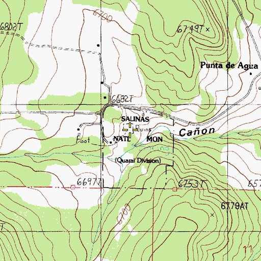 Topographic Map of Quarai Ruins Salinas National Monument Historical Marker, NM