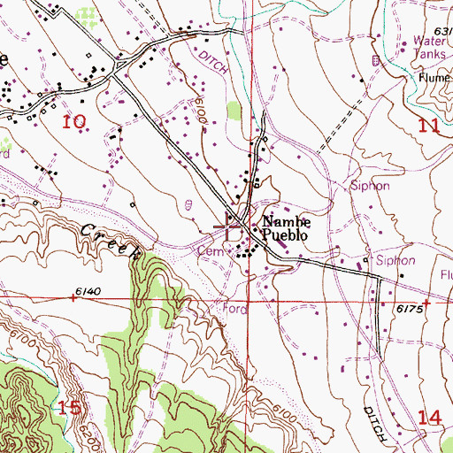 Topographic Map of Pueblo of Nambe Historical Marker, NM