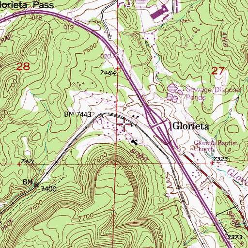 Topographic Map of Glorieta Weather Station, NM