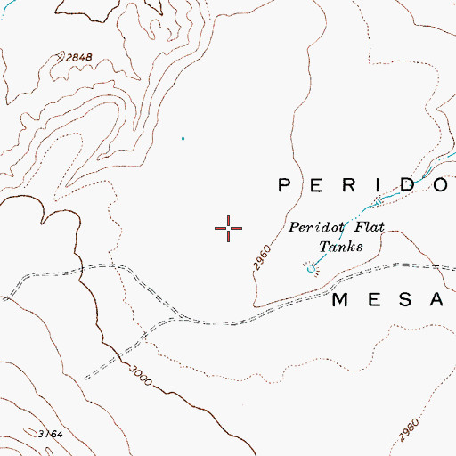 Topographic Map of Peridot Mesa, AZ