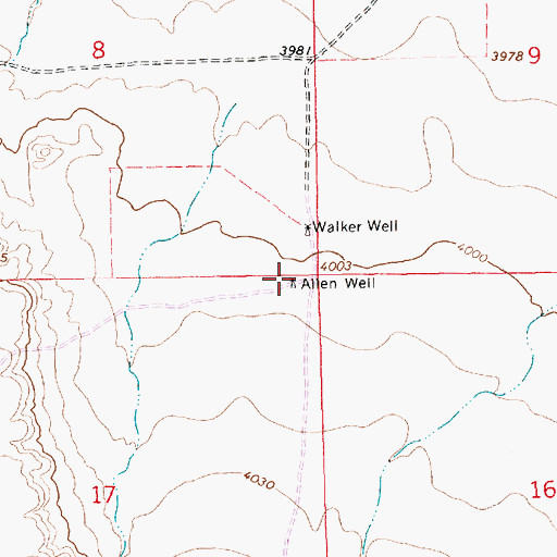 Topographic Map of Allen (historical), NM
