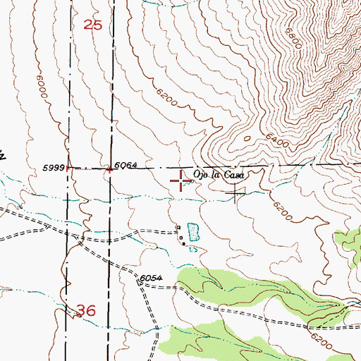 Topographic Map of Ojo la Casa Lake, NM