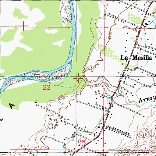 Topographic Map of Arroyo la Mesilla, NM