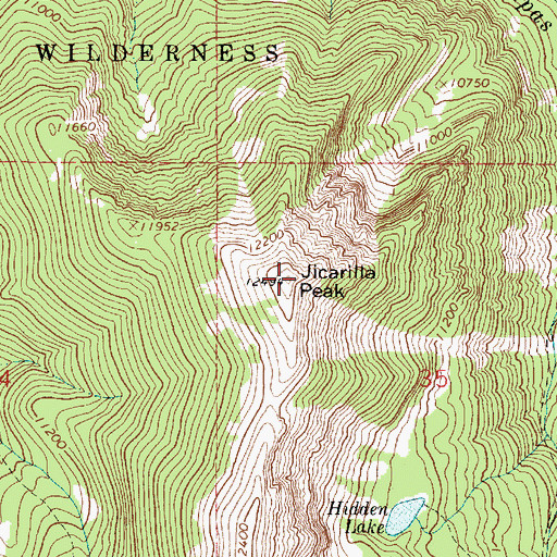 Topographic Map of Jicarilla Peak, NM