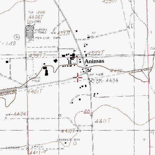 Topographic Map of Brushy Creek Historic Site, NM