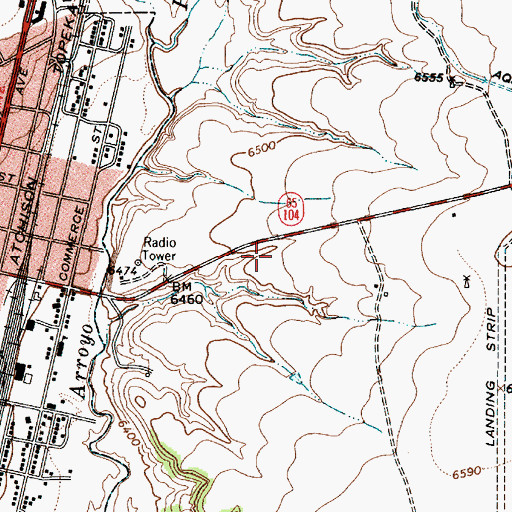 Topographic Map of Charles Ilfield Memorial Chapel Historic Site, NM