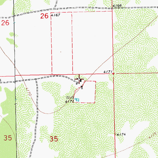 Topographic Map of Kerr Ranch, NM