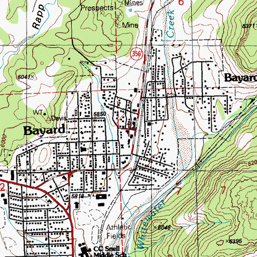 Topographic Map of Bayard Elementary School, NM