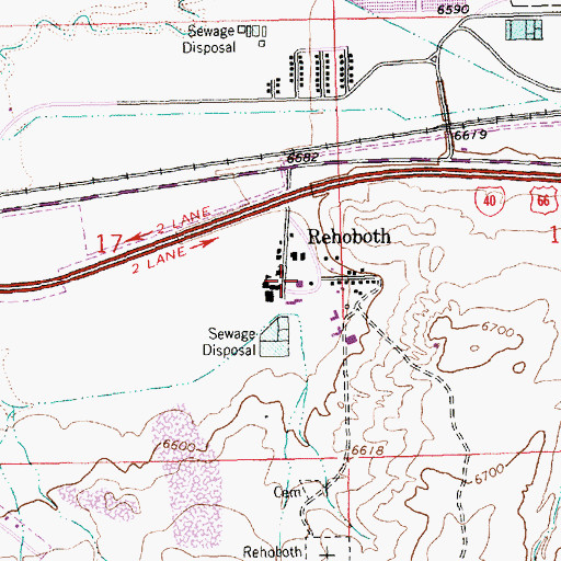 Topographic Map of Rehoboth Christian Elementary School, NM