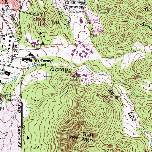 Topographic Map of Evans Science Laboratory, NM