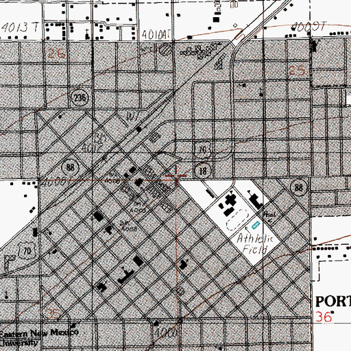 Topographic Map of Portales Womans Club Historic Site, NM