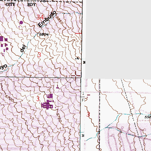 Topographic Map of Menaul School Historic District, NM