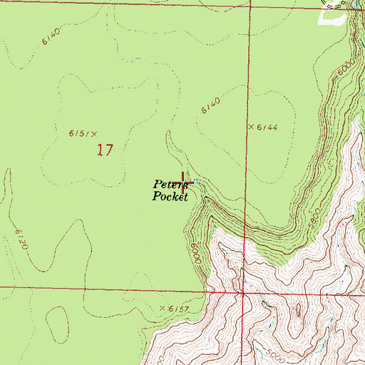 Topographic Map of Peters Pocket, AZ
