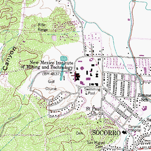 Topographic Map of Fitch Hall, NM