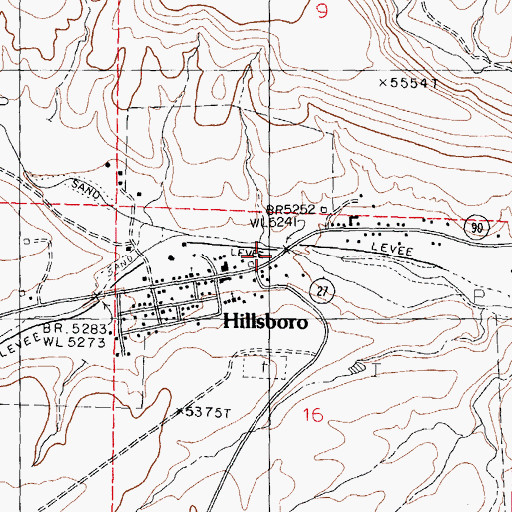 Topographic Map of Hillsboro Historic District, NM