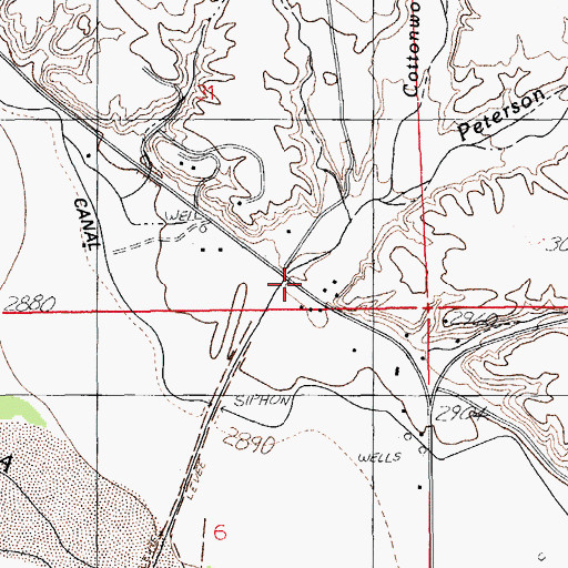 Topographic Map of Peterson Wash, AZ
